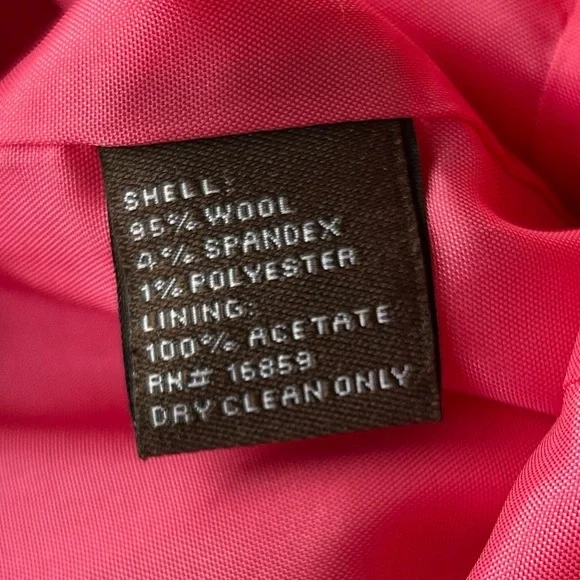 J. McLaughlin Pink Sheath Stretch Wool Blend Pockets Excellent Size 14 - Picture 5 of 6
